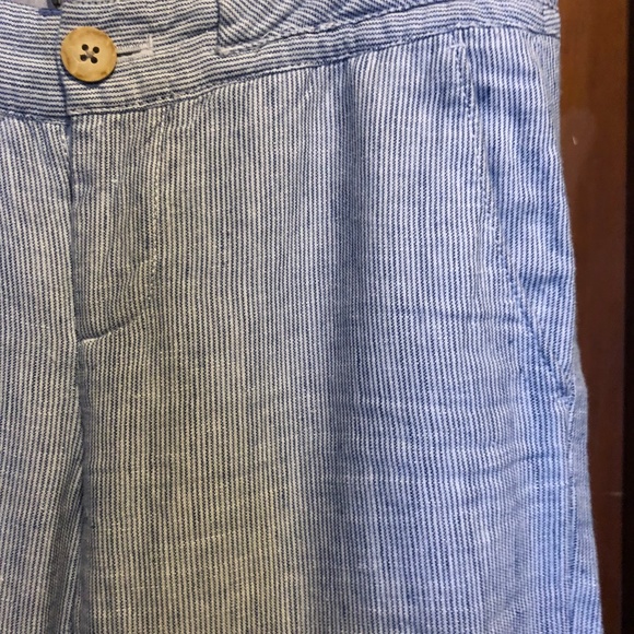 Pinstrip Linen Wide Leg Pants - Picture 4 of 4